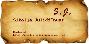 Sikolya Juliánusz névjegykártya